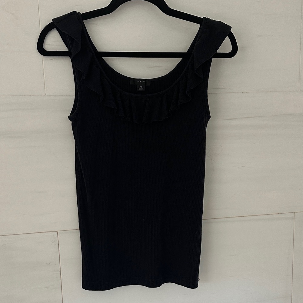 J. Crew Black Ruffle Tank Top - Size XS